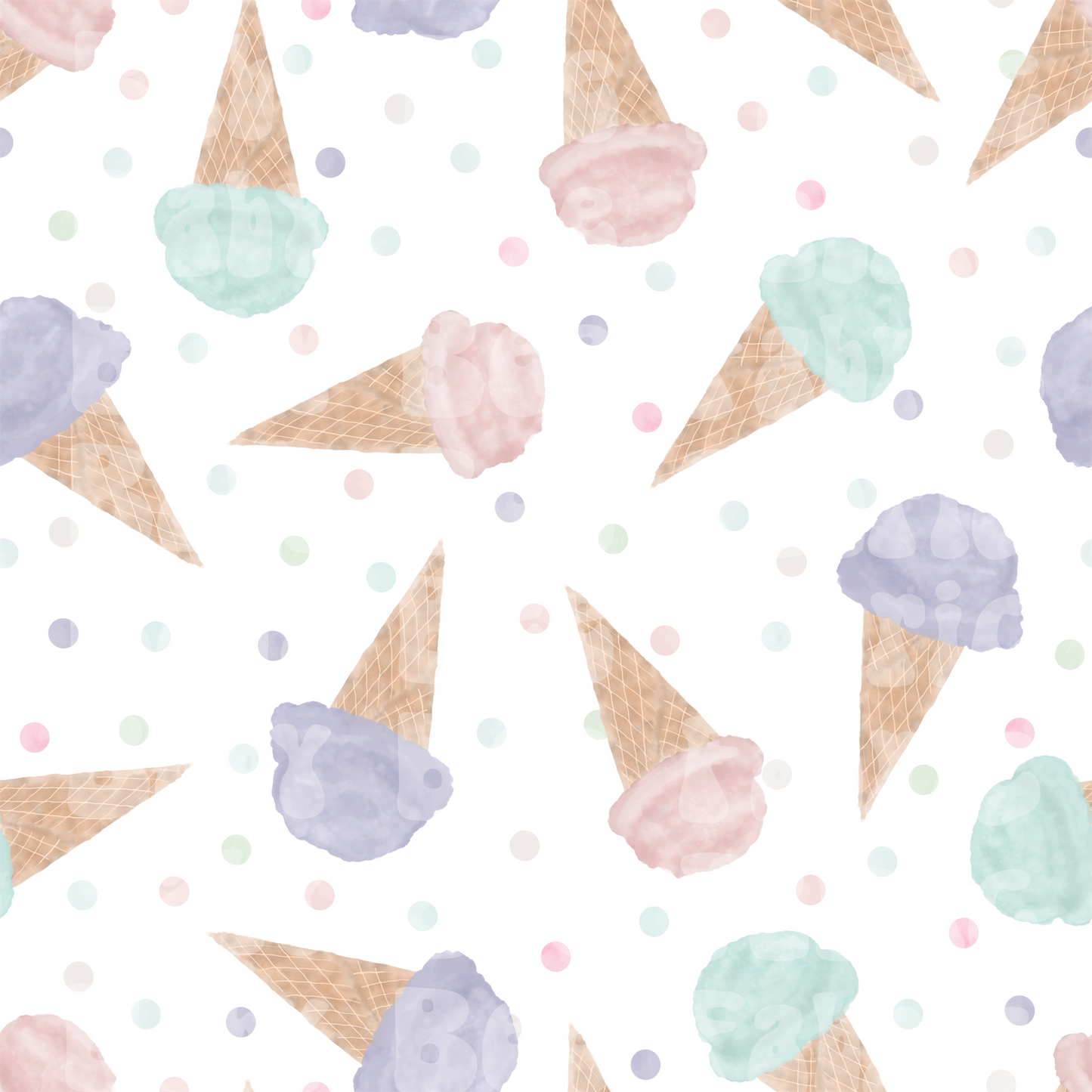 Watercolor ice cream cones