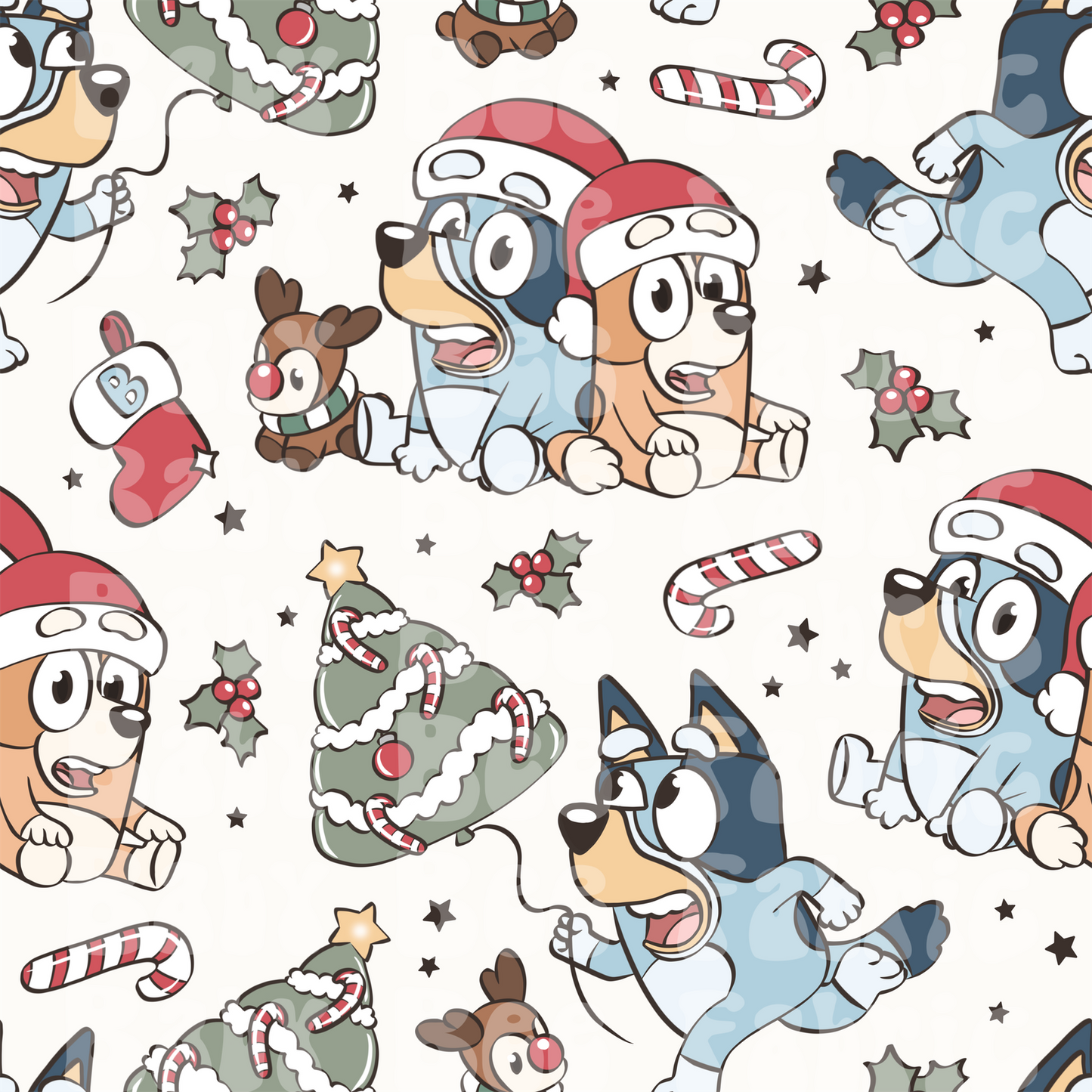 Heeler Christmas Morning White