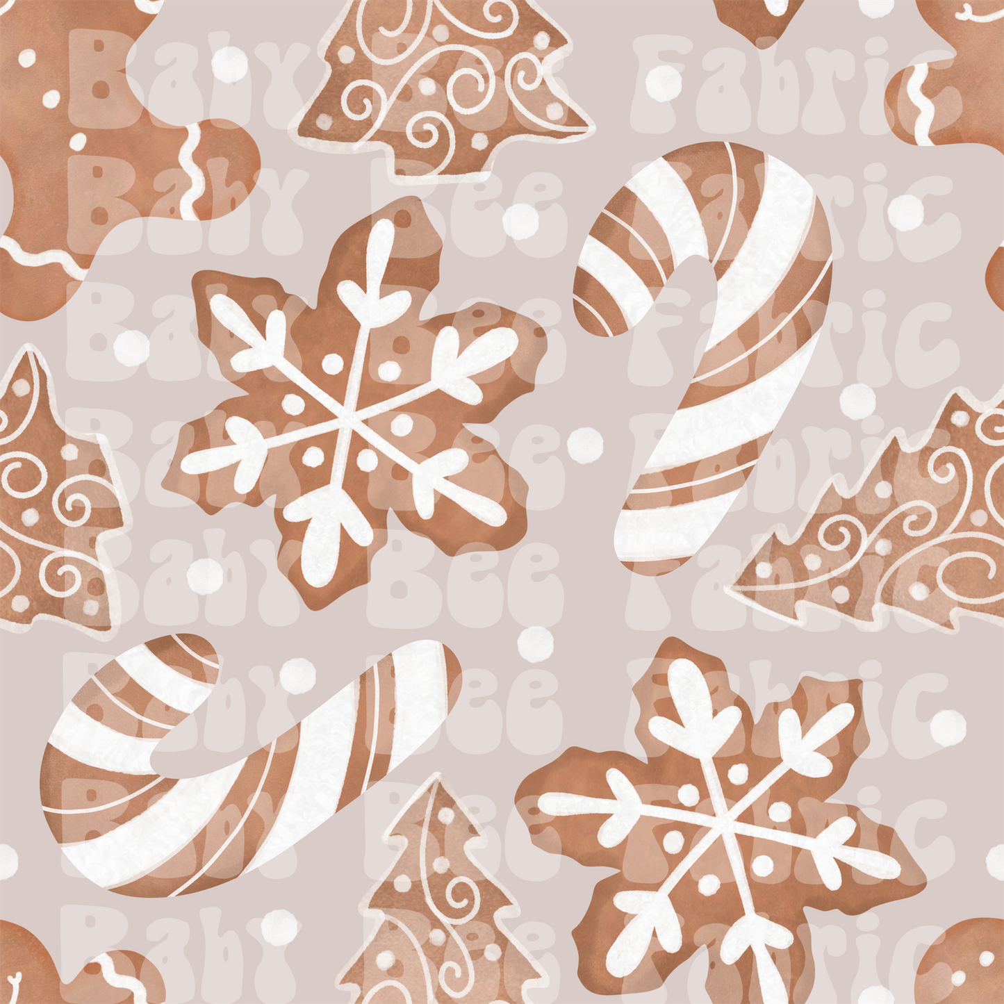 Watercolor gingerbread neutral