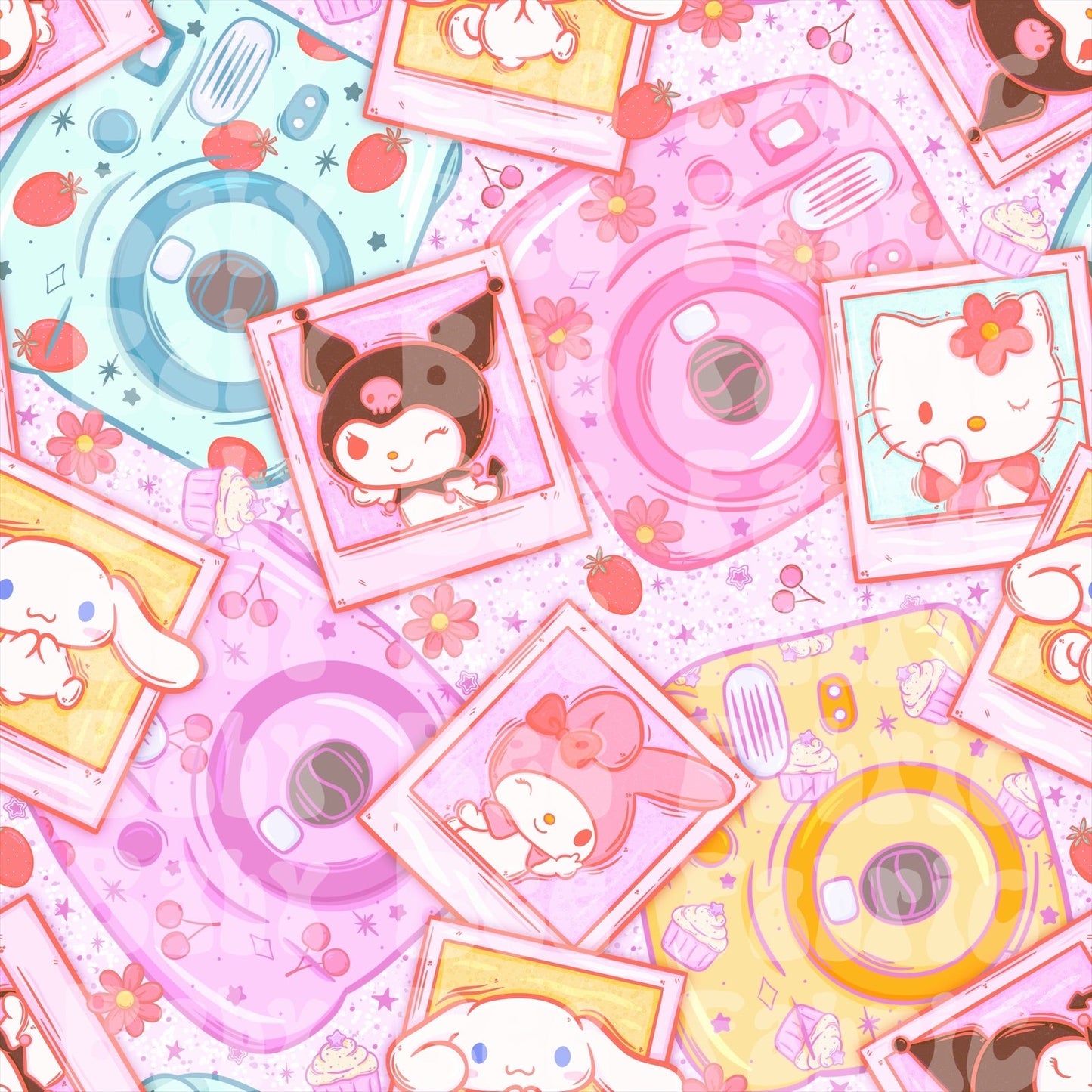 Dark Pink Hello Kitty Polaroid