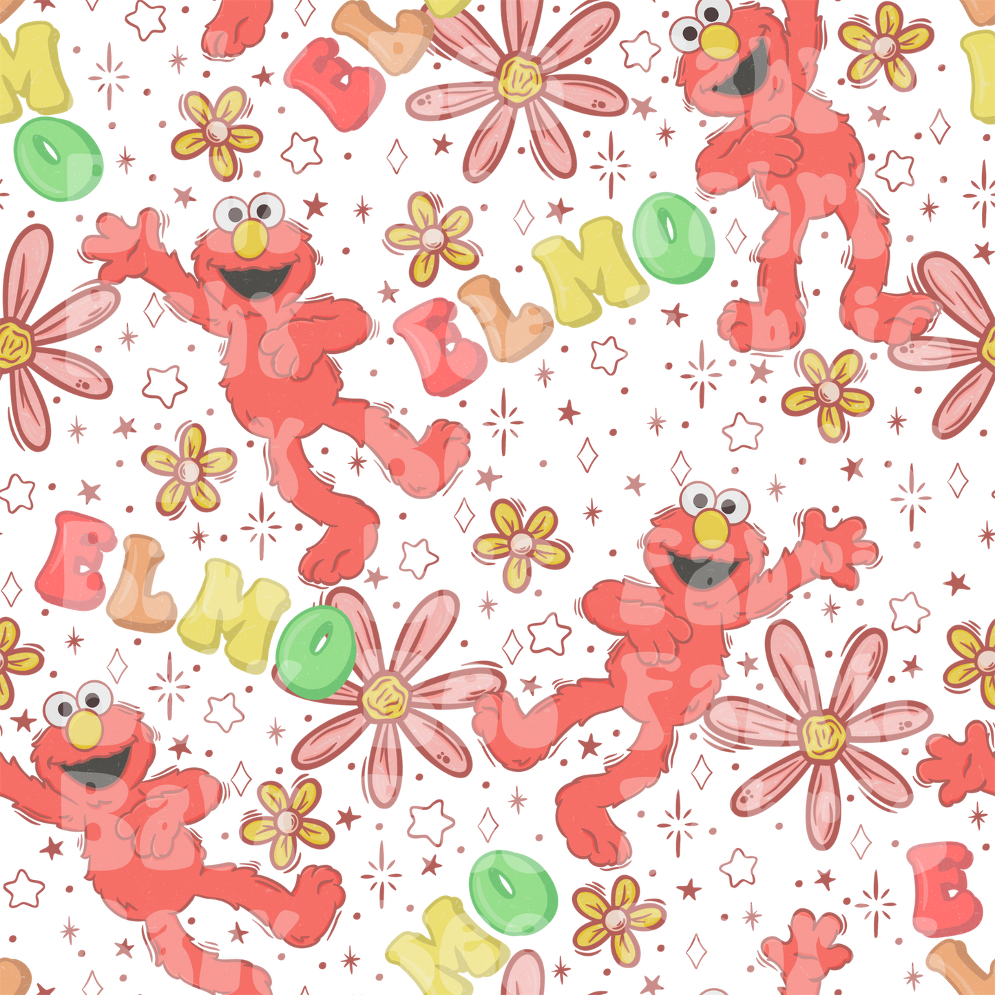 White Floral Elmo