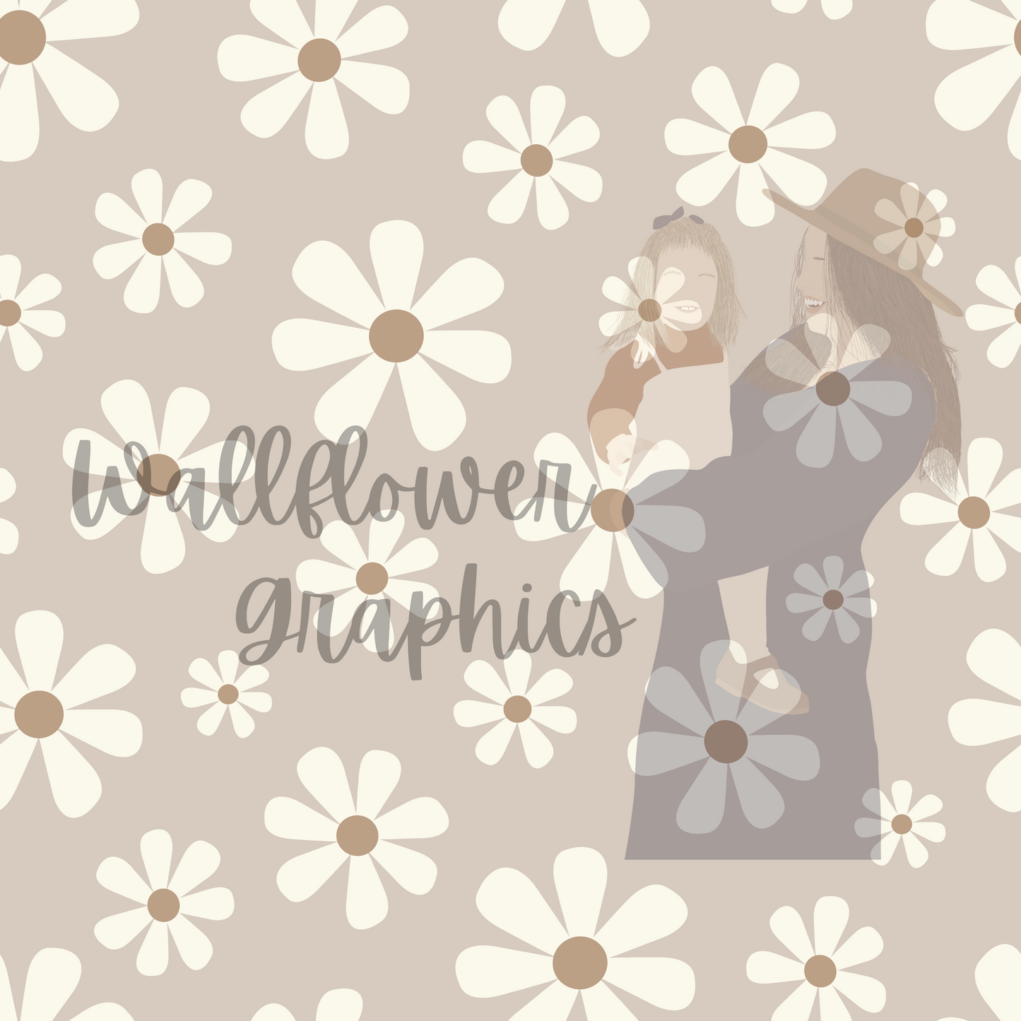Beige Daisies Cream