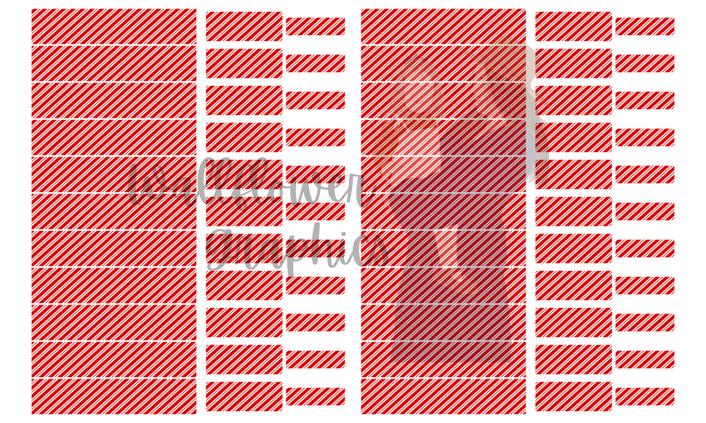 Candy Cane Stripe 3 PIece Bow yard