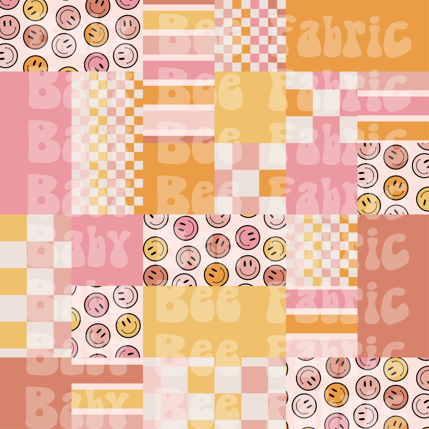 Pink and Yellow Smiles Patchwork