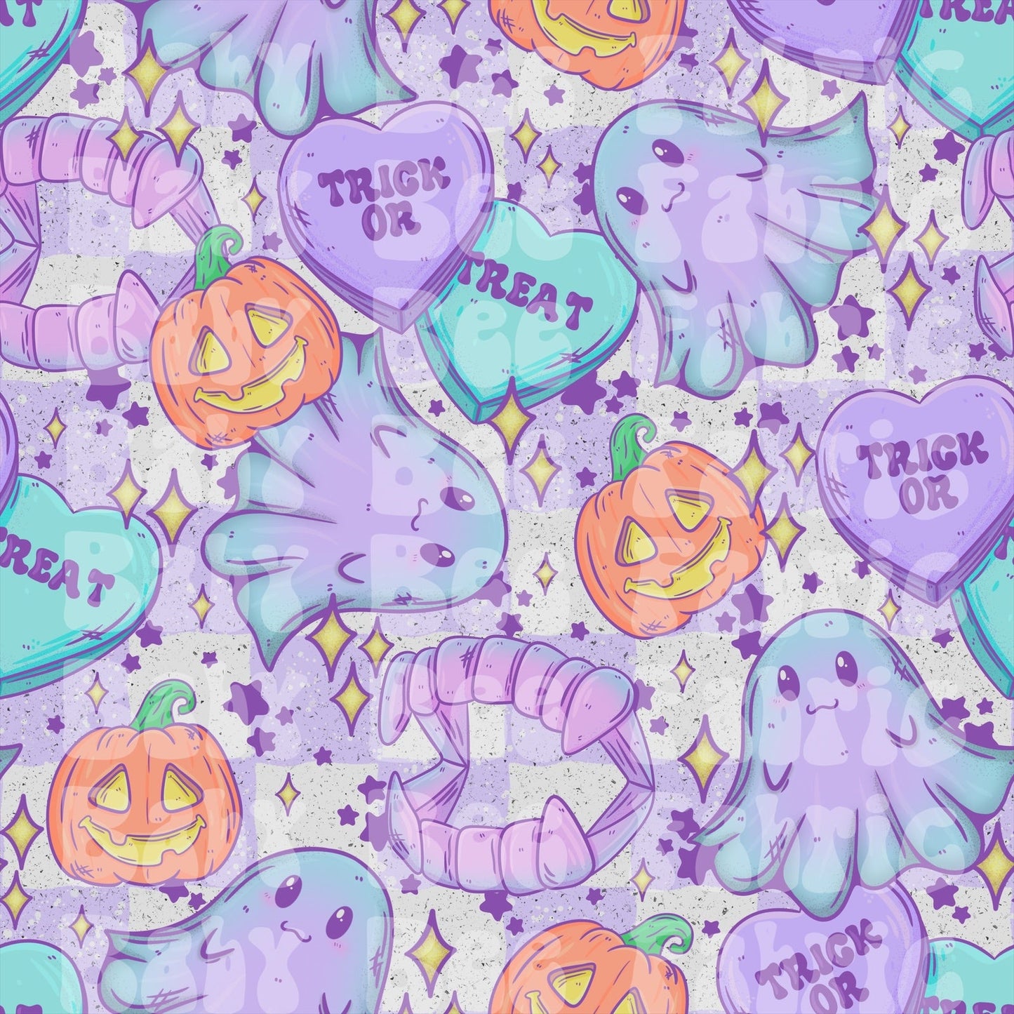 Purple Checker Ghost Trick or Treat