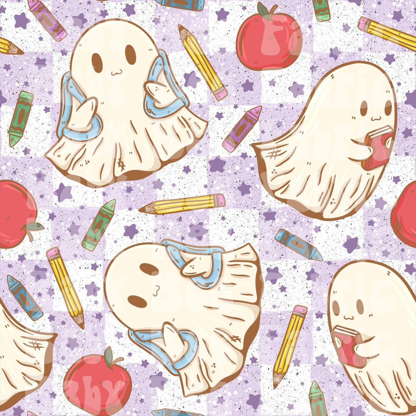 Purple Checker Ghost Back To School