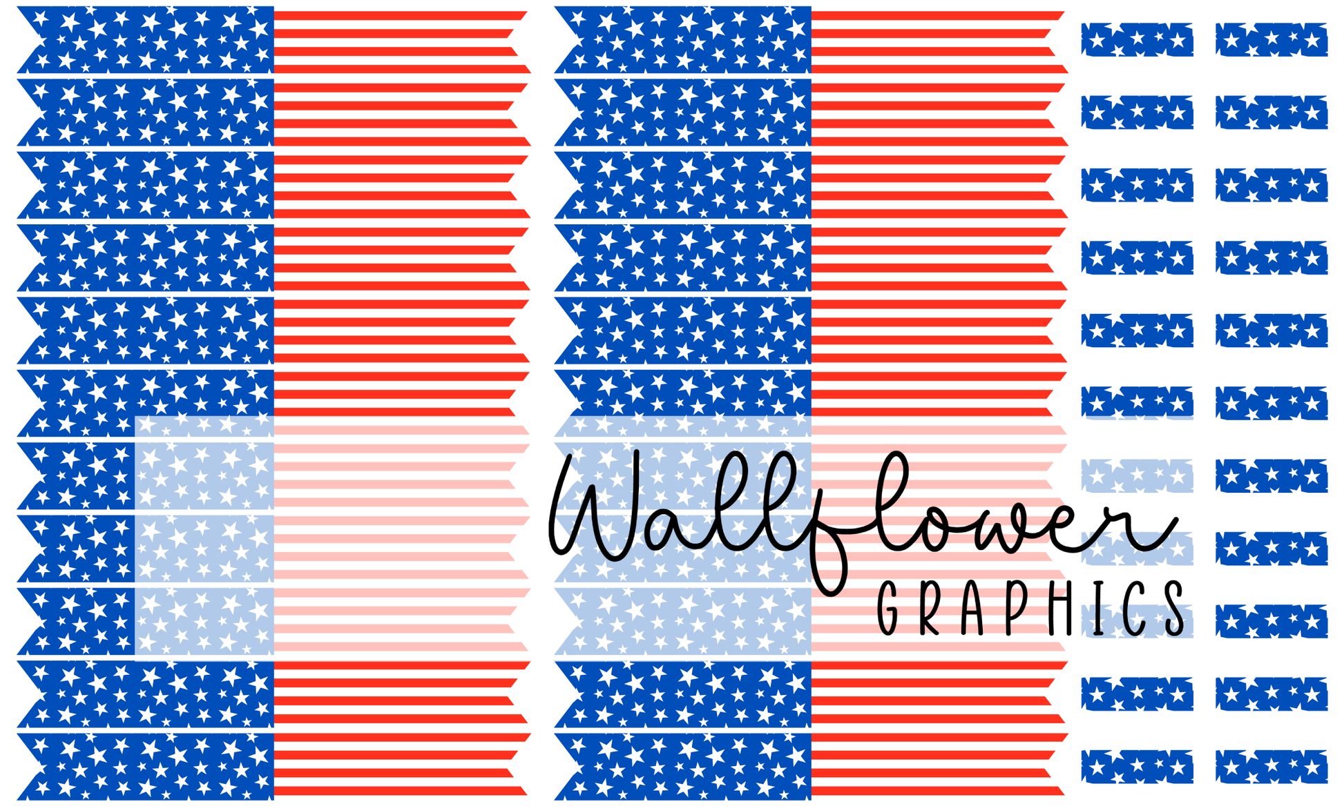 Large Dark Blue Star and Stripe Sailors Wide Rib