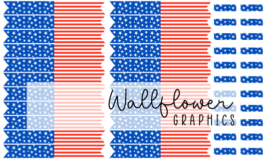 Large Dark Blue Star and Stripe Sailors Wide Rib