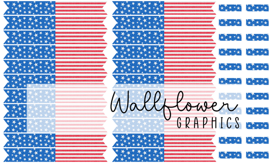 Large Glitter Star and Stripe Sailors Wide Rib