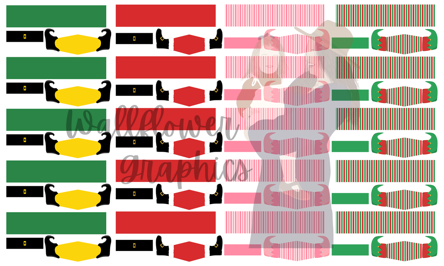 Mixed Christmas Elf and Santa Bow Yard