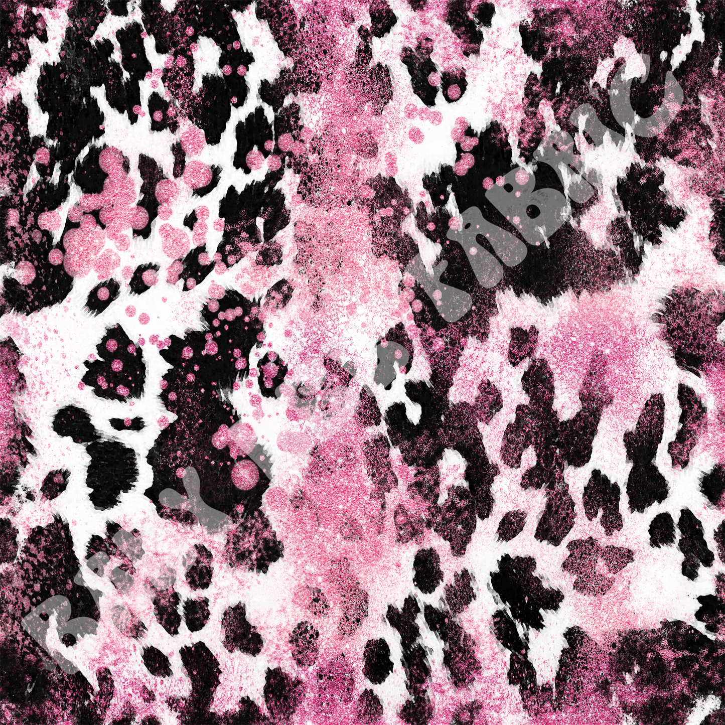 Pink Glitter Cow Print
