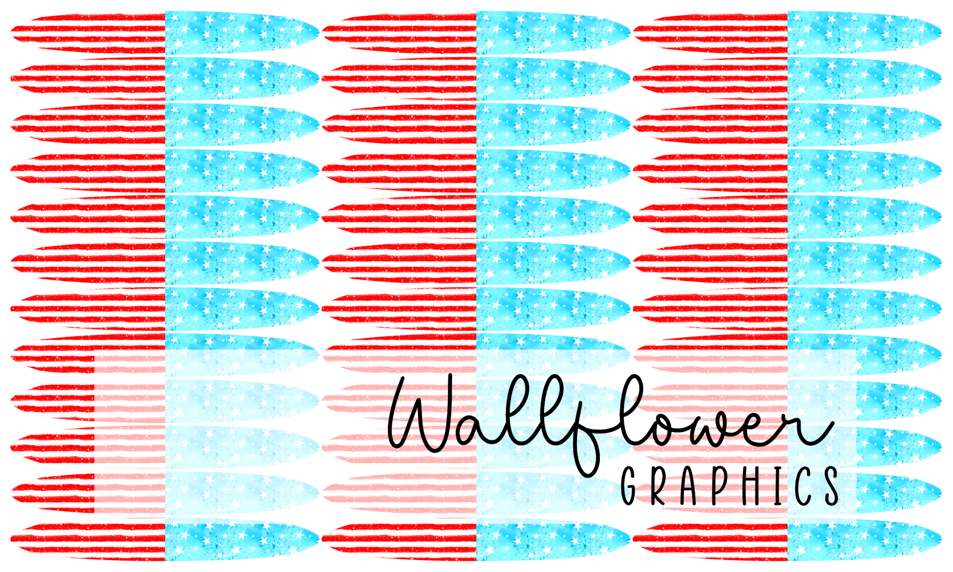 Watercolor Stars and Stripes Knotted Headband Yard Wide Rib