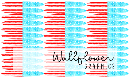 Watercolor Stars and Stripes Knotted Headband Yard Wide Rib