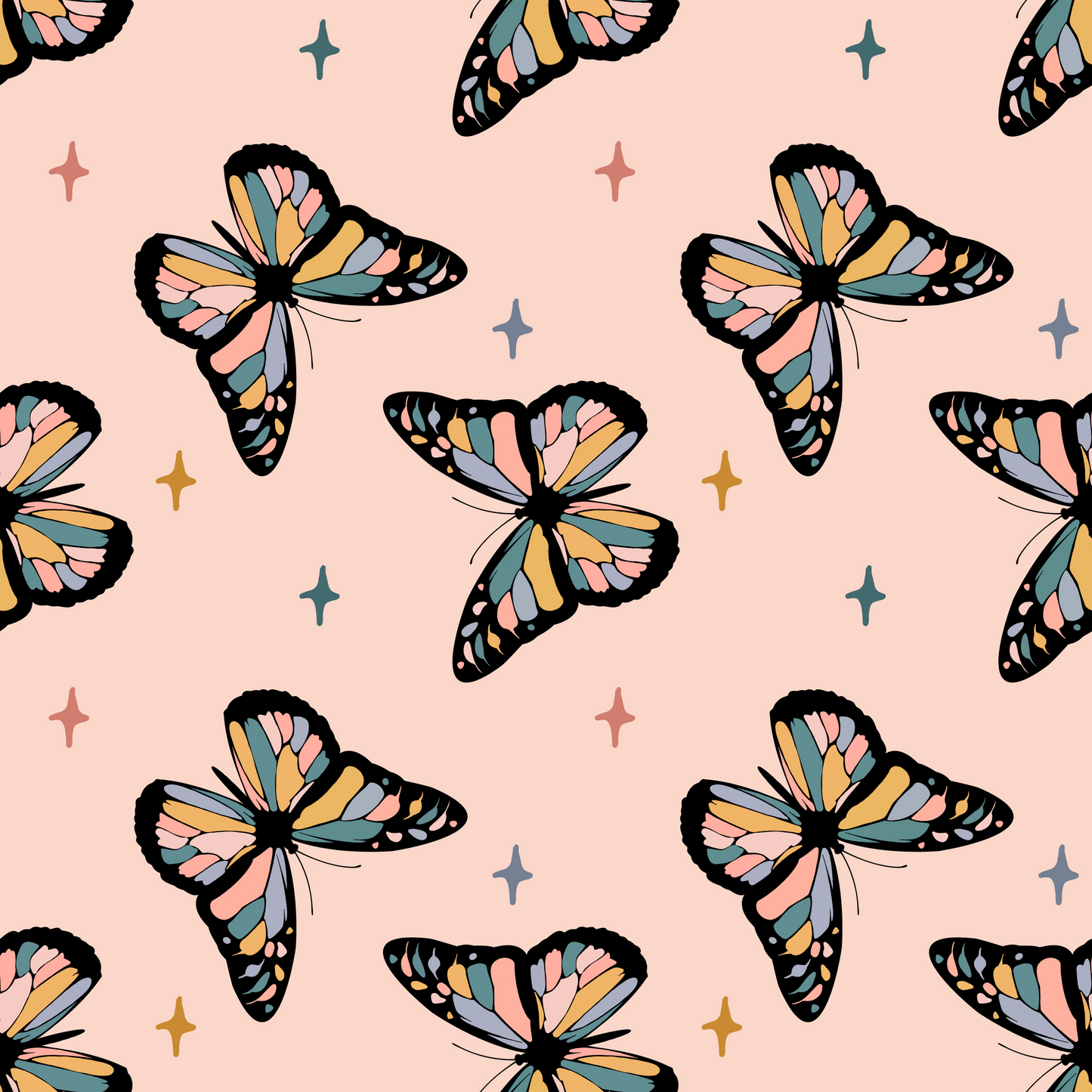 Colorful Retro Butterfly