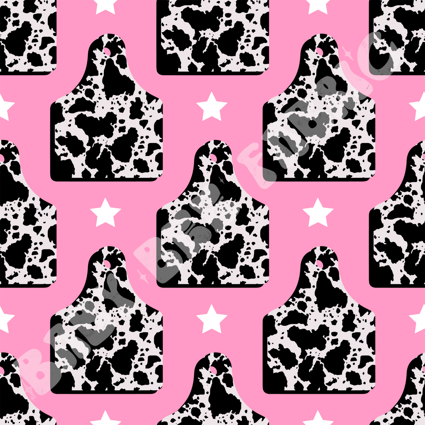 Pink Cowprint Eartags