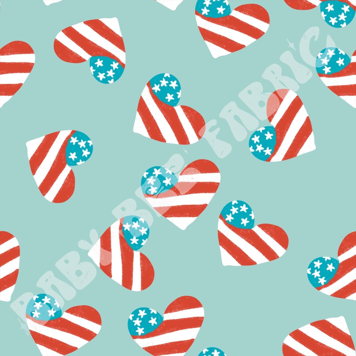 4th Of July Hearts Blue