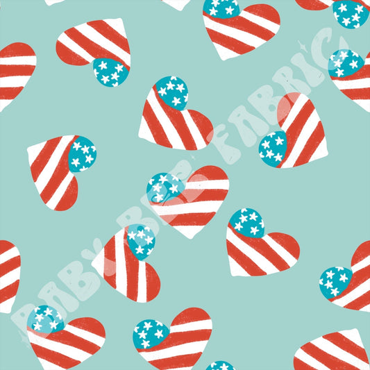 4th Of July Hearts Blue