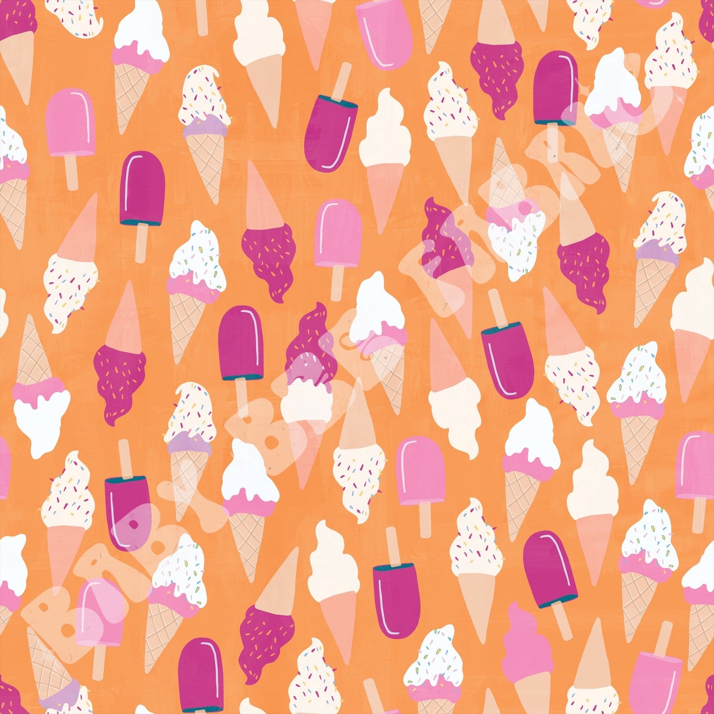 Bright Ice Cream Orange