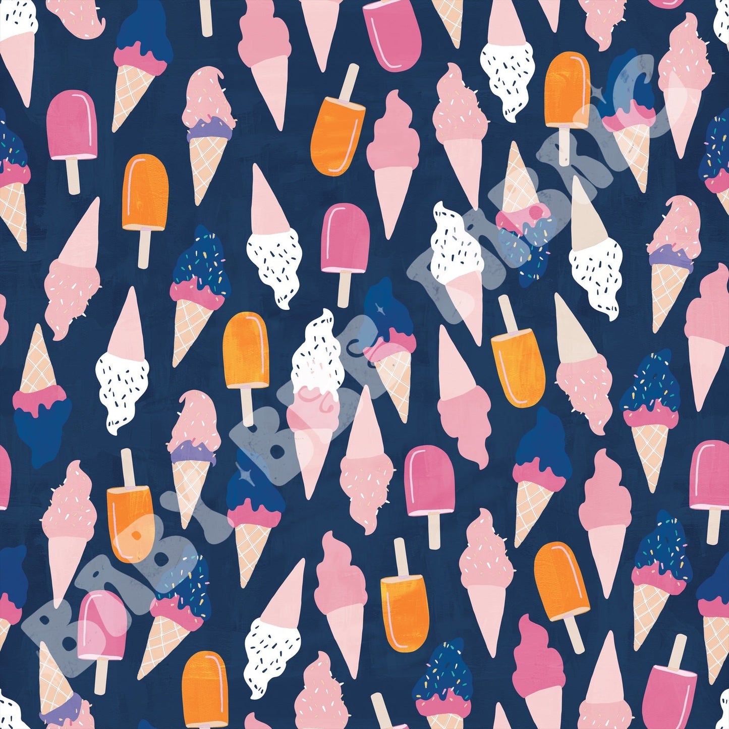 Bright Ice Cream Blue