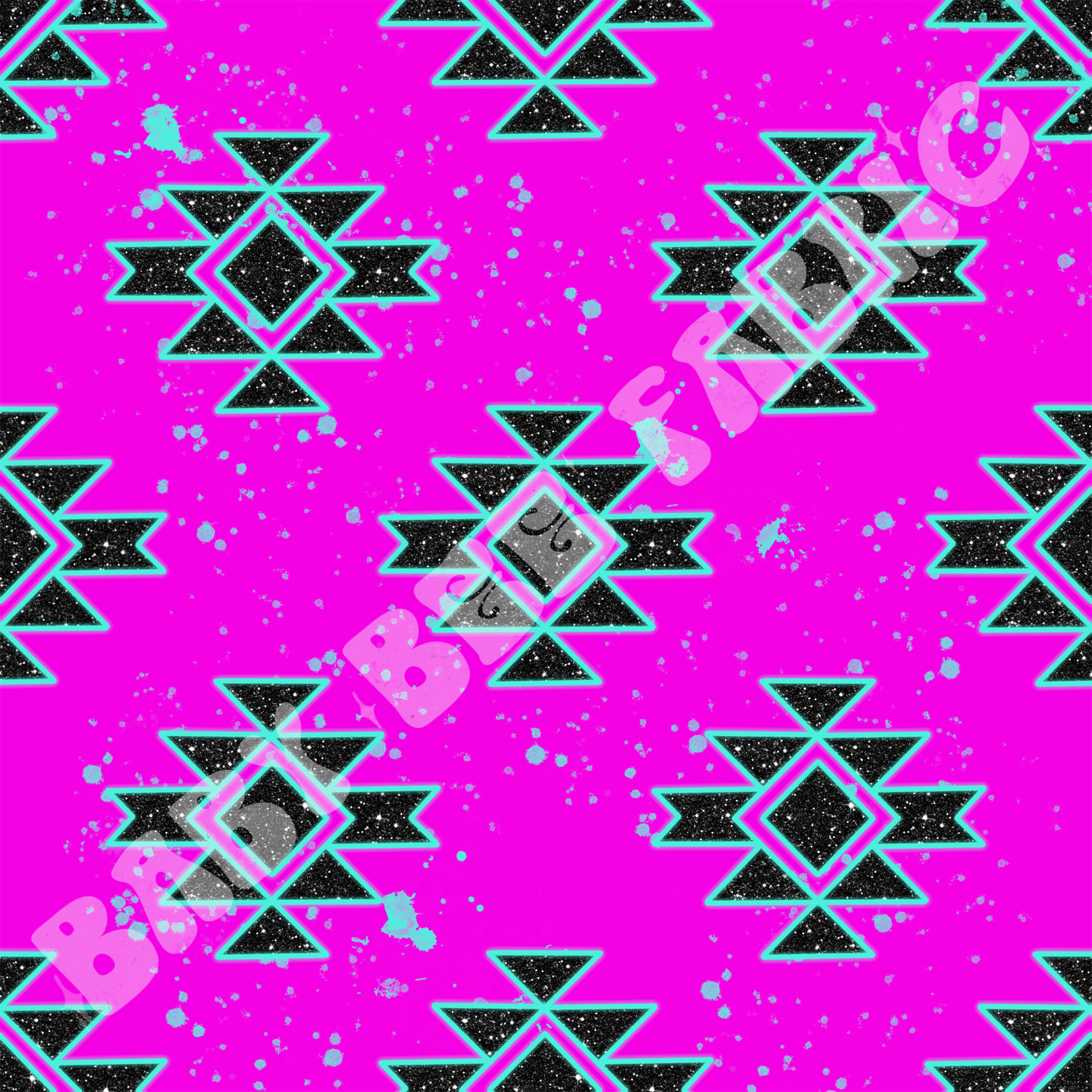 Pink Splatter Aztec