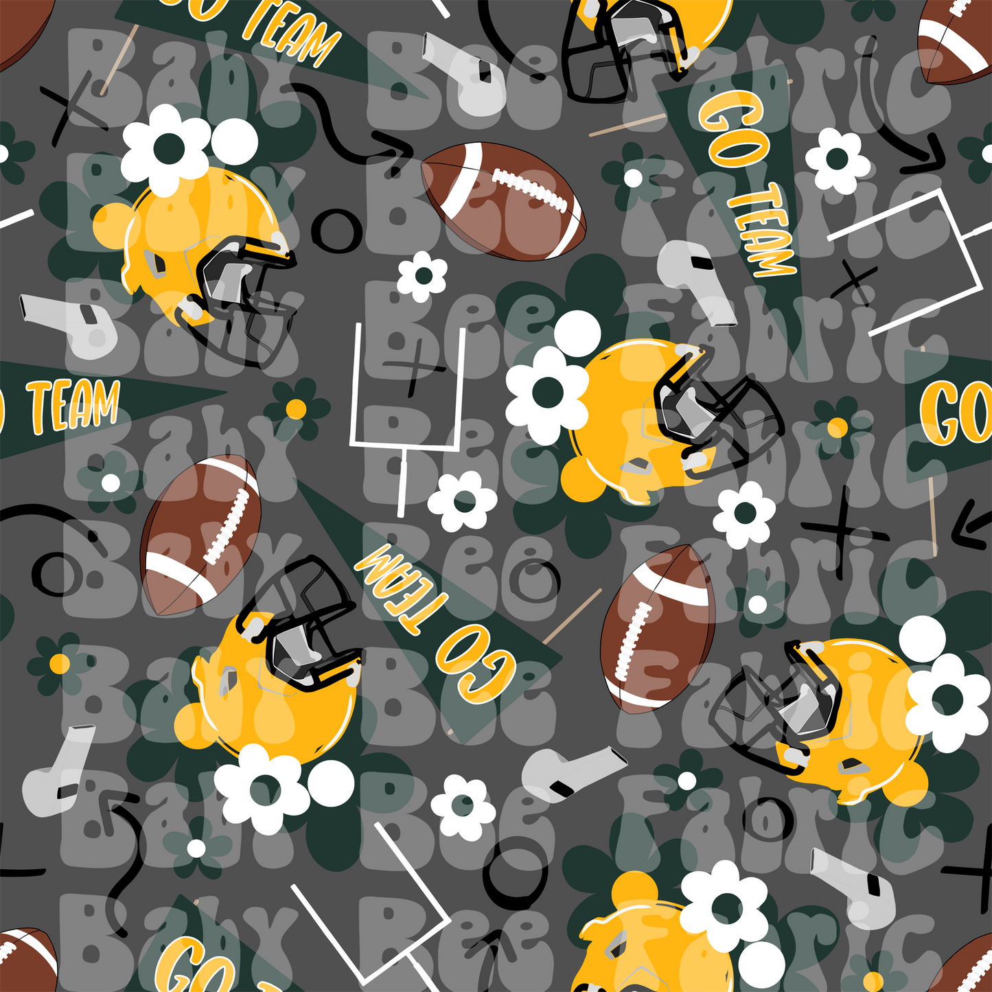 Gold and Teal Floral Footballs