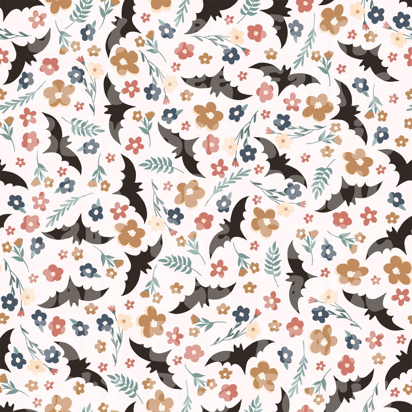 Dainty Floral Bats-Cream