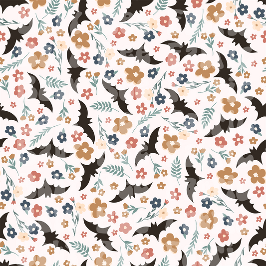 Dainty Floral Bats-Cream