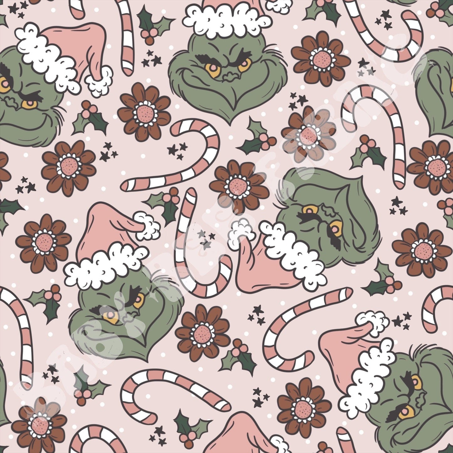 Green Christmas With Flowers