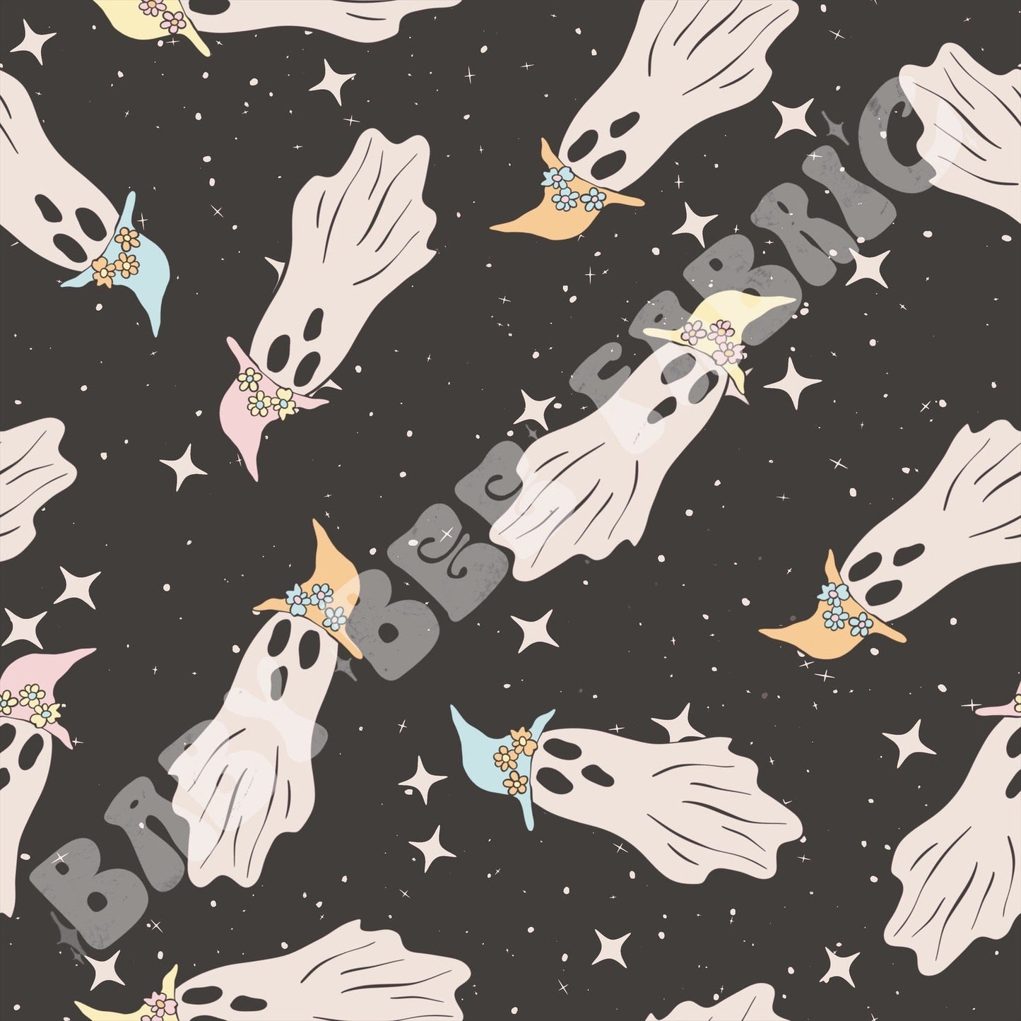 Groovy Retro Ghost Black