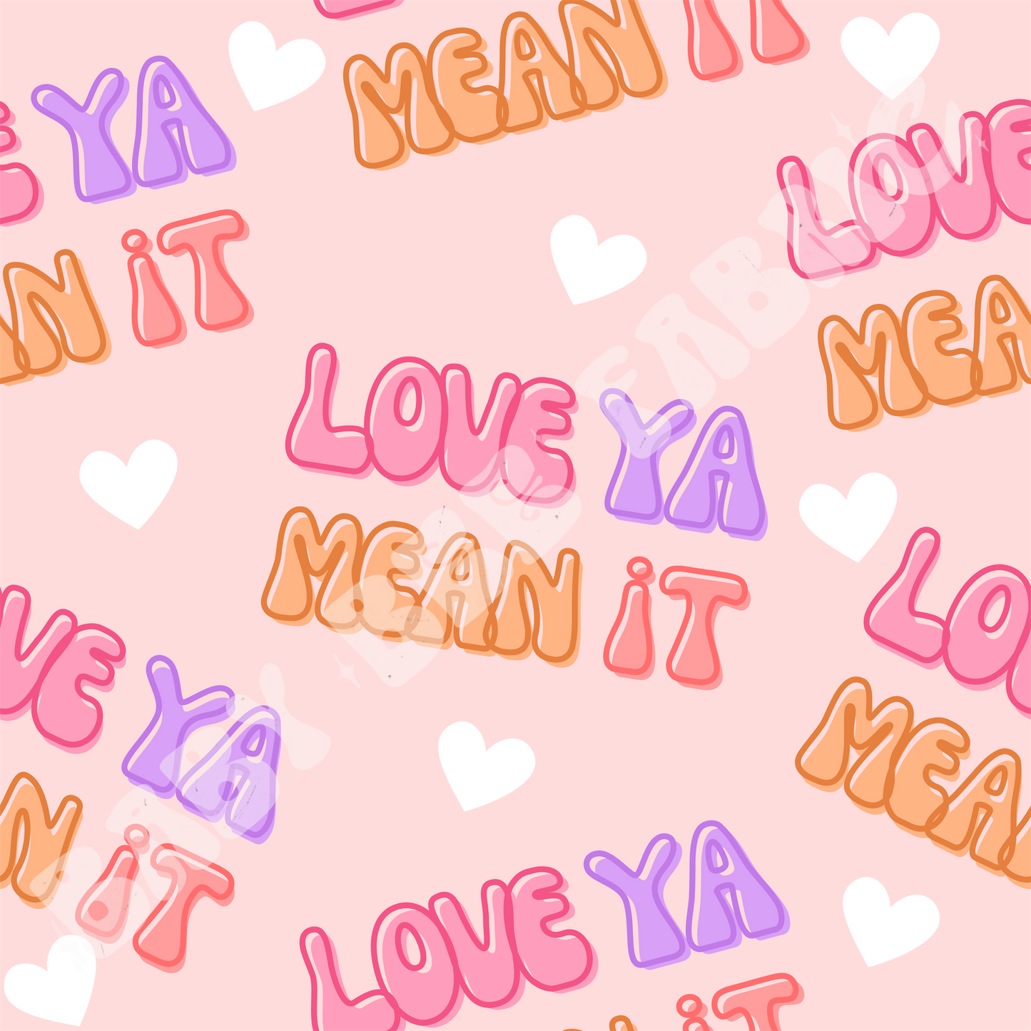 Love Ya Bubble Letters