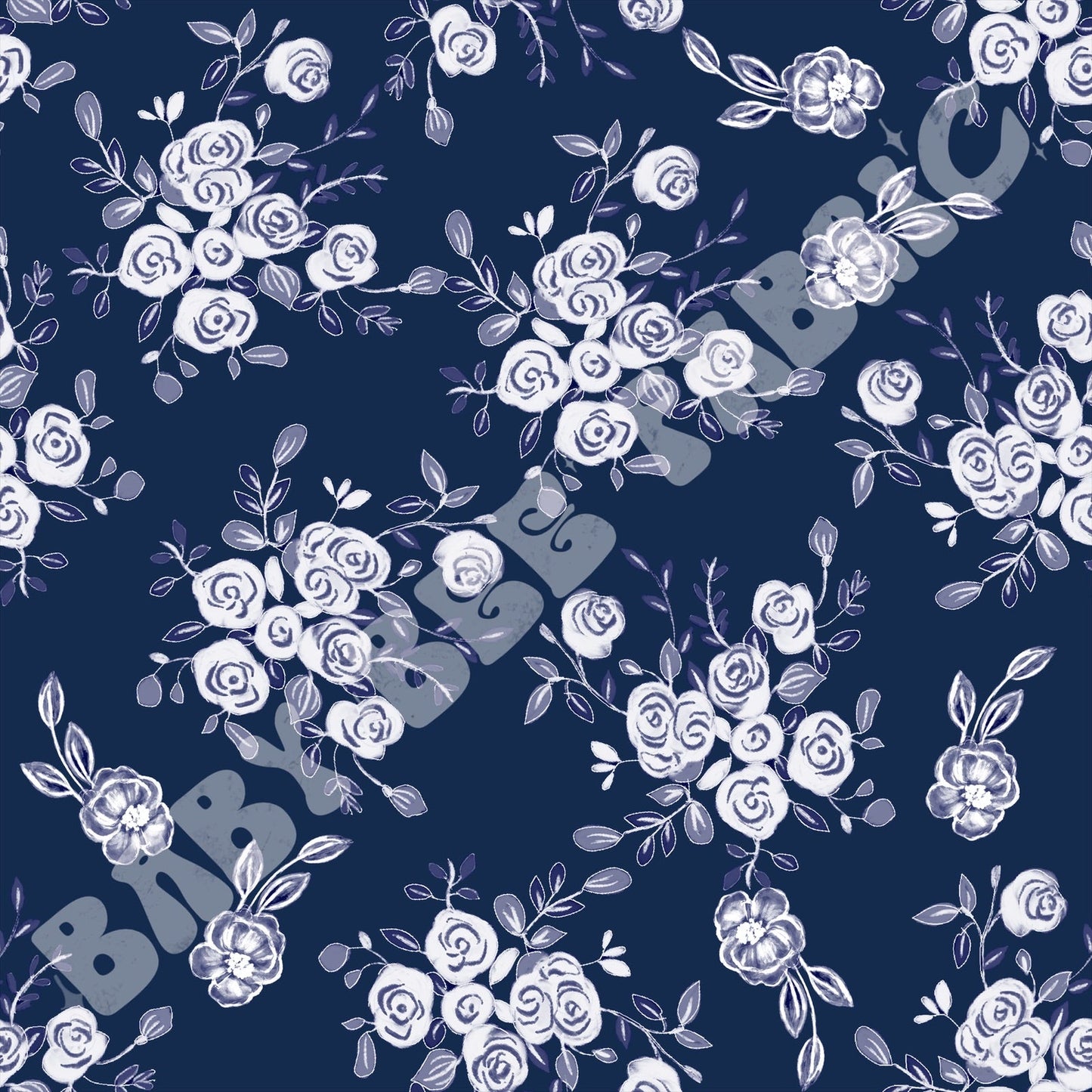 Navy Blue Floral