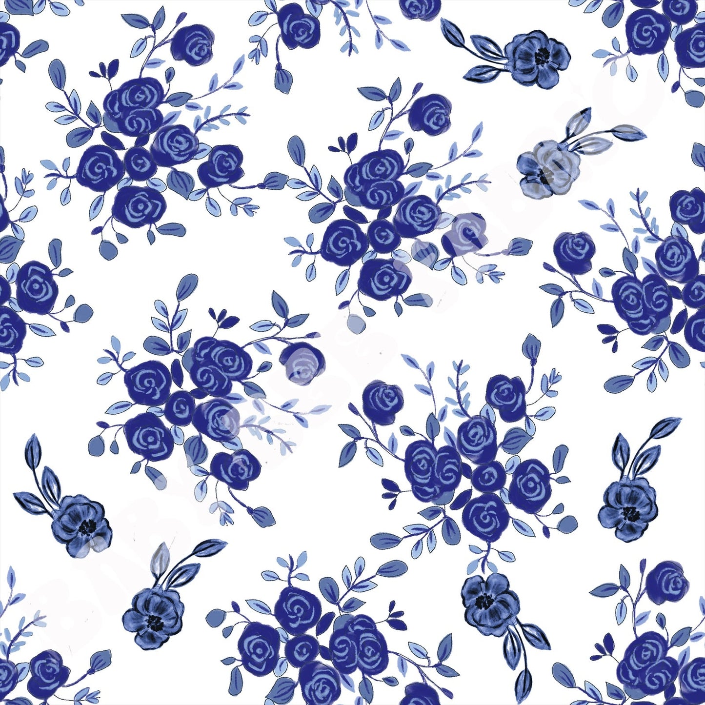 White and Navy Floral