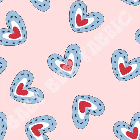 Pink Patriotic Hearts