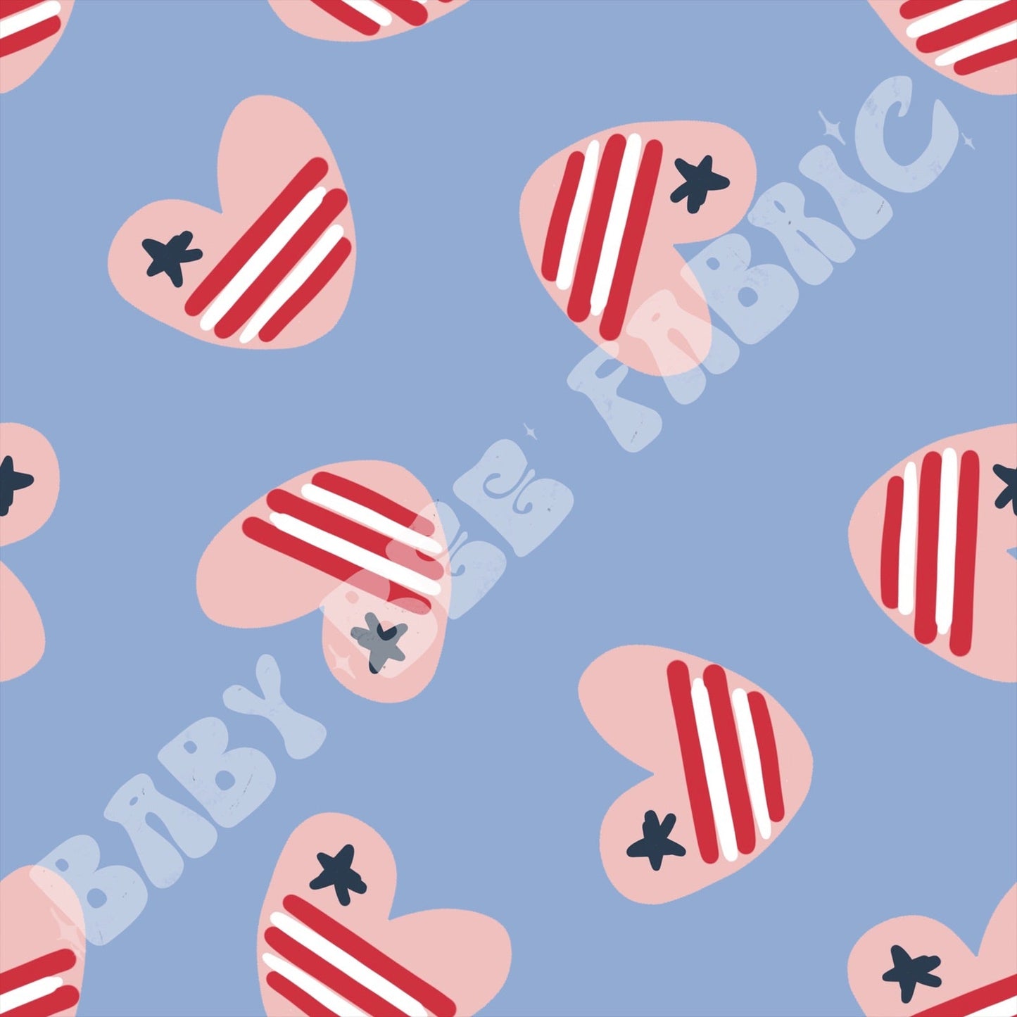 Blue Patriotic Hearts