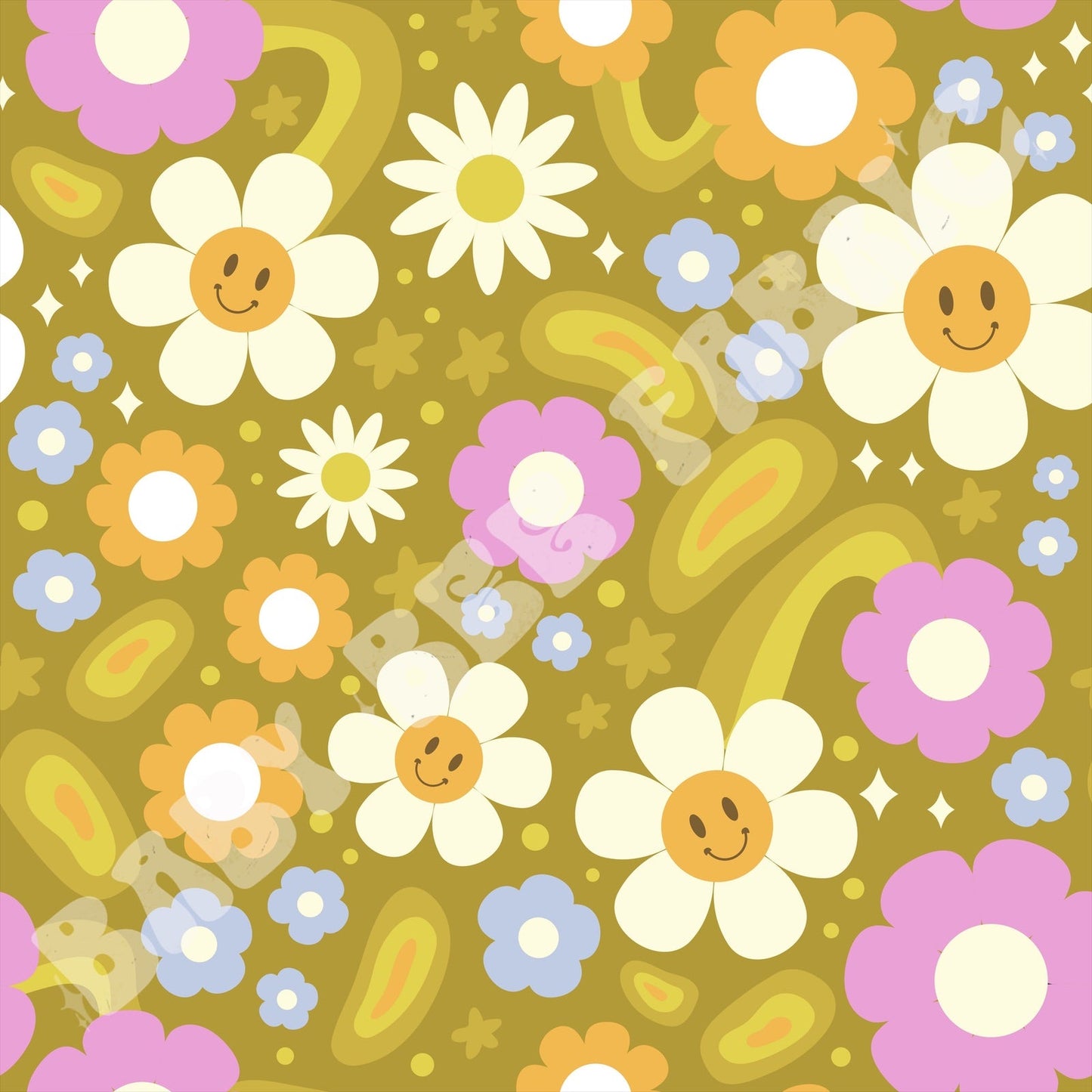 Groovy Green Flowers