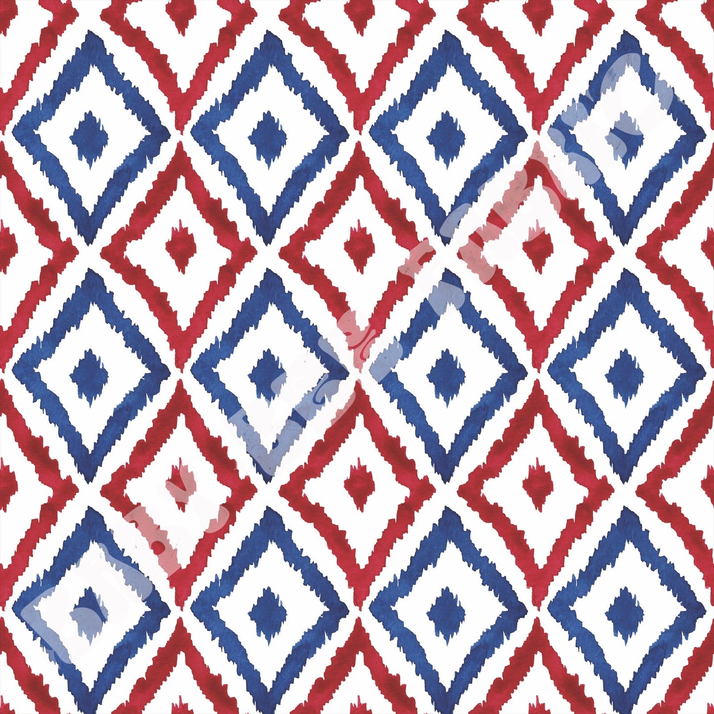 Red White and Blue Ikat