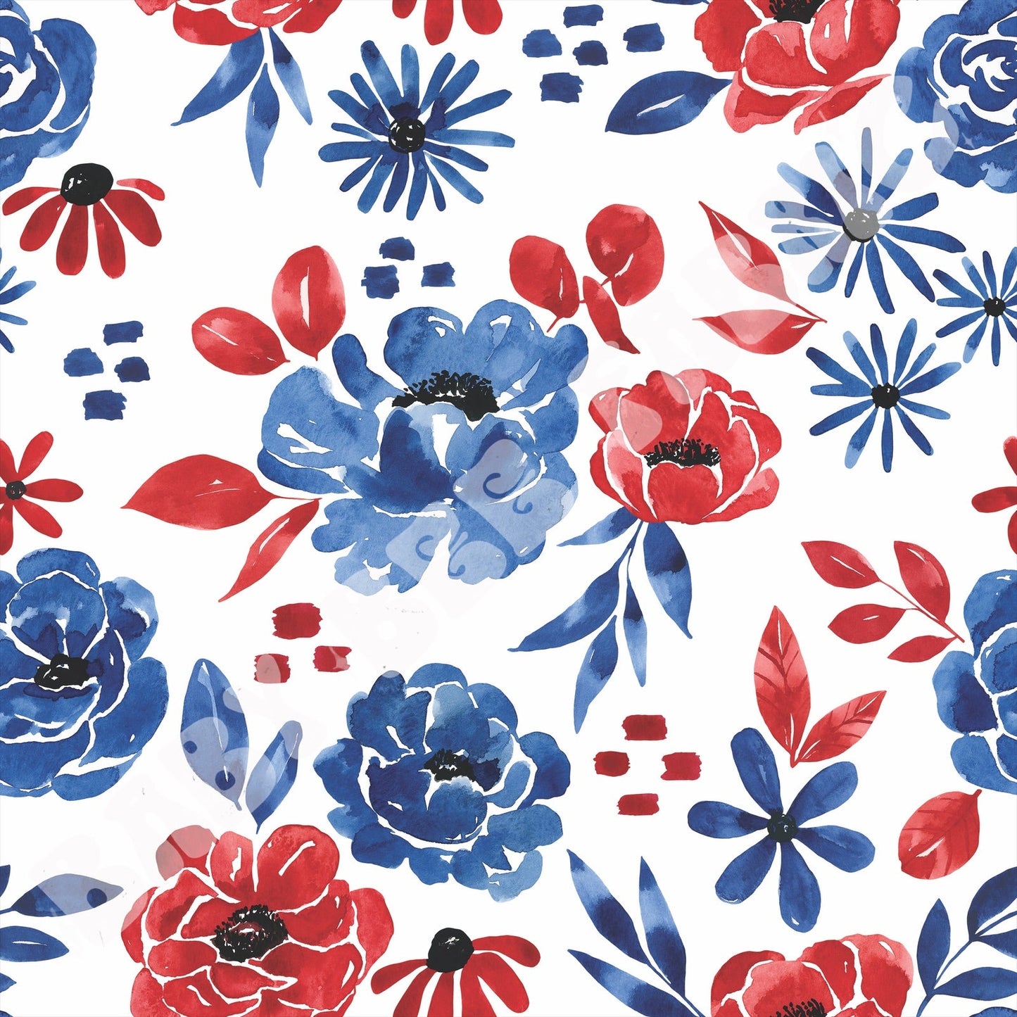 Patriotic Watercolor Floral