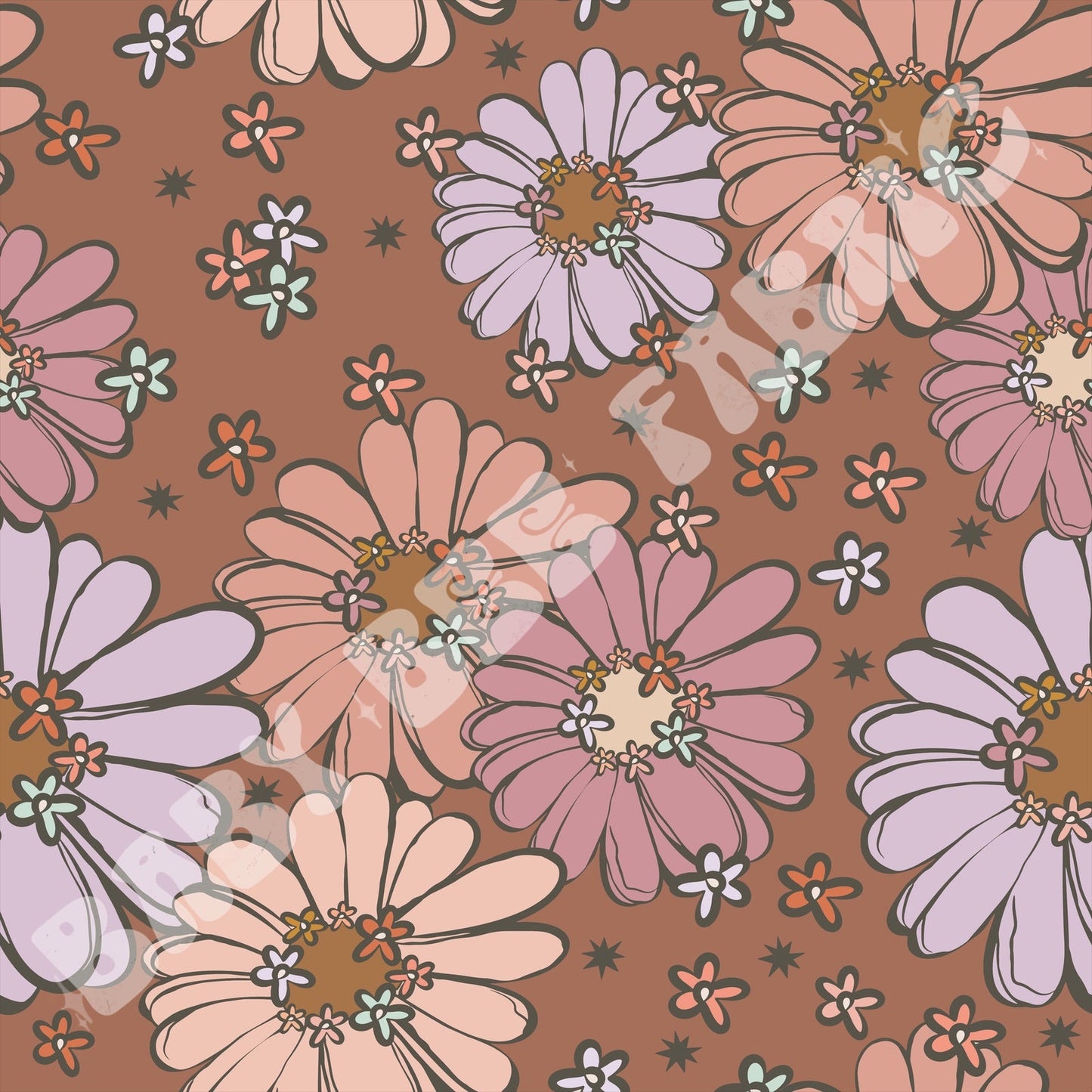 Rusty Brown Floral