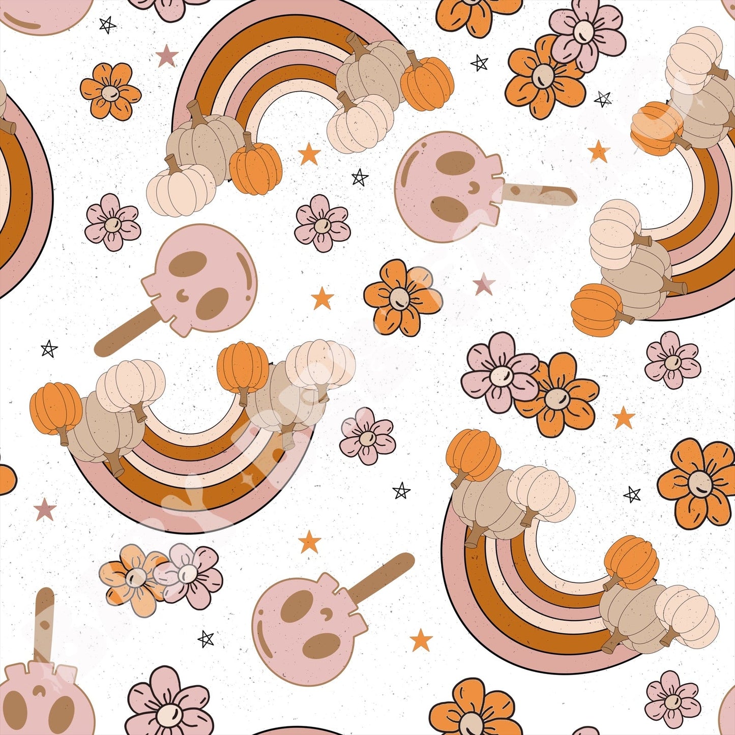 Rainbow Pumpkins And Skulls