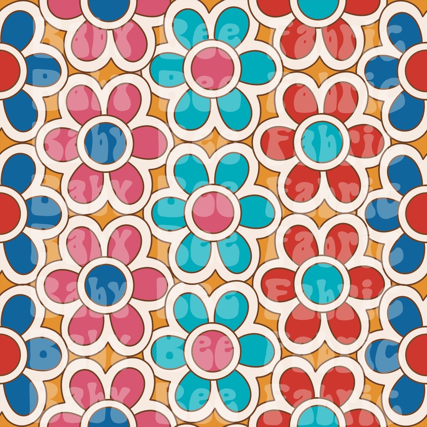 Hex Flowers Retro