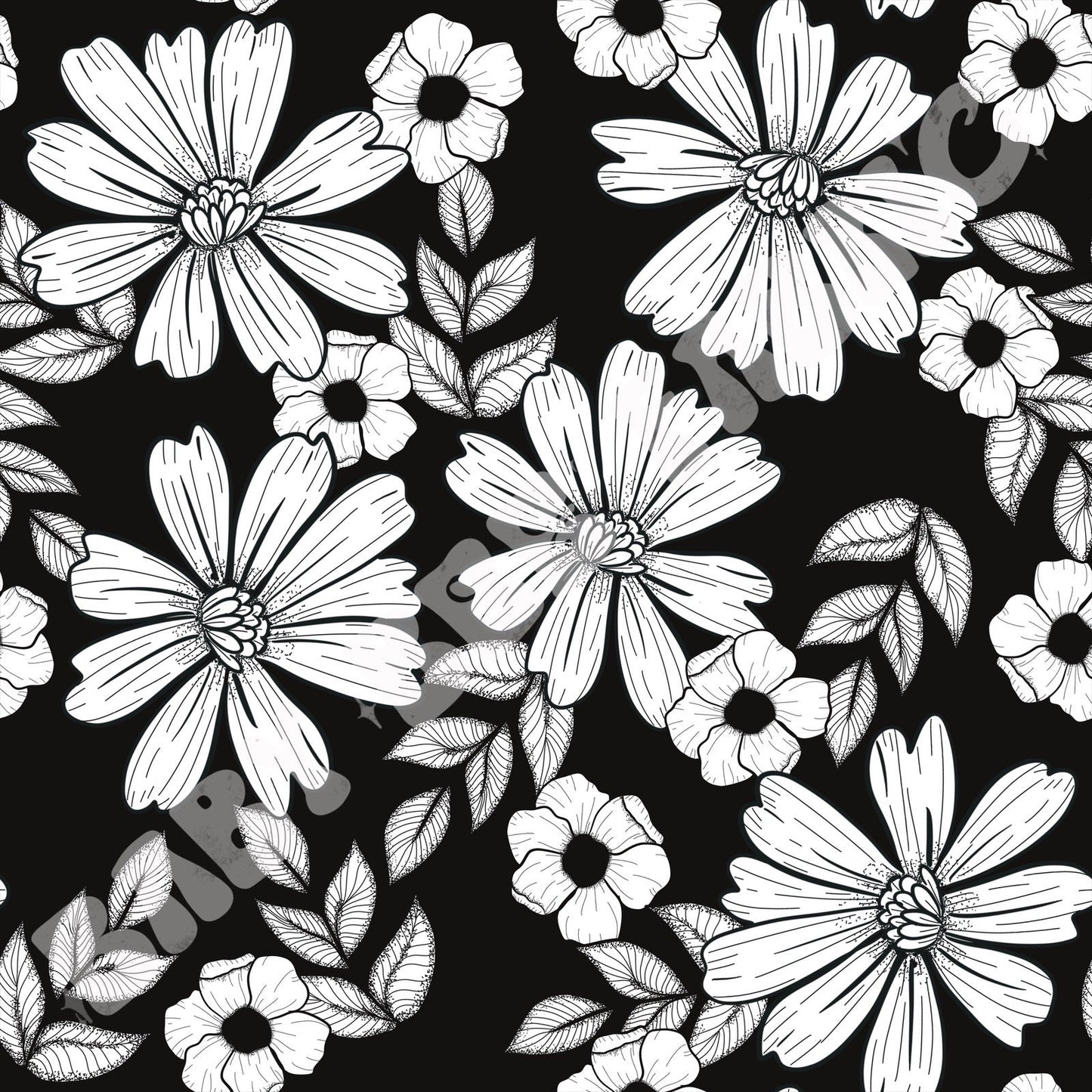 Black and White Floral