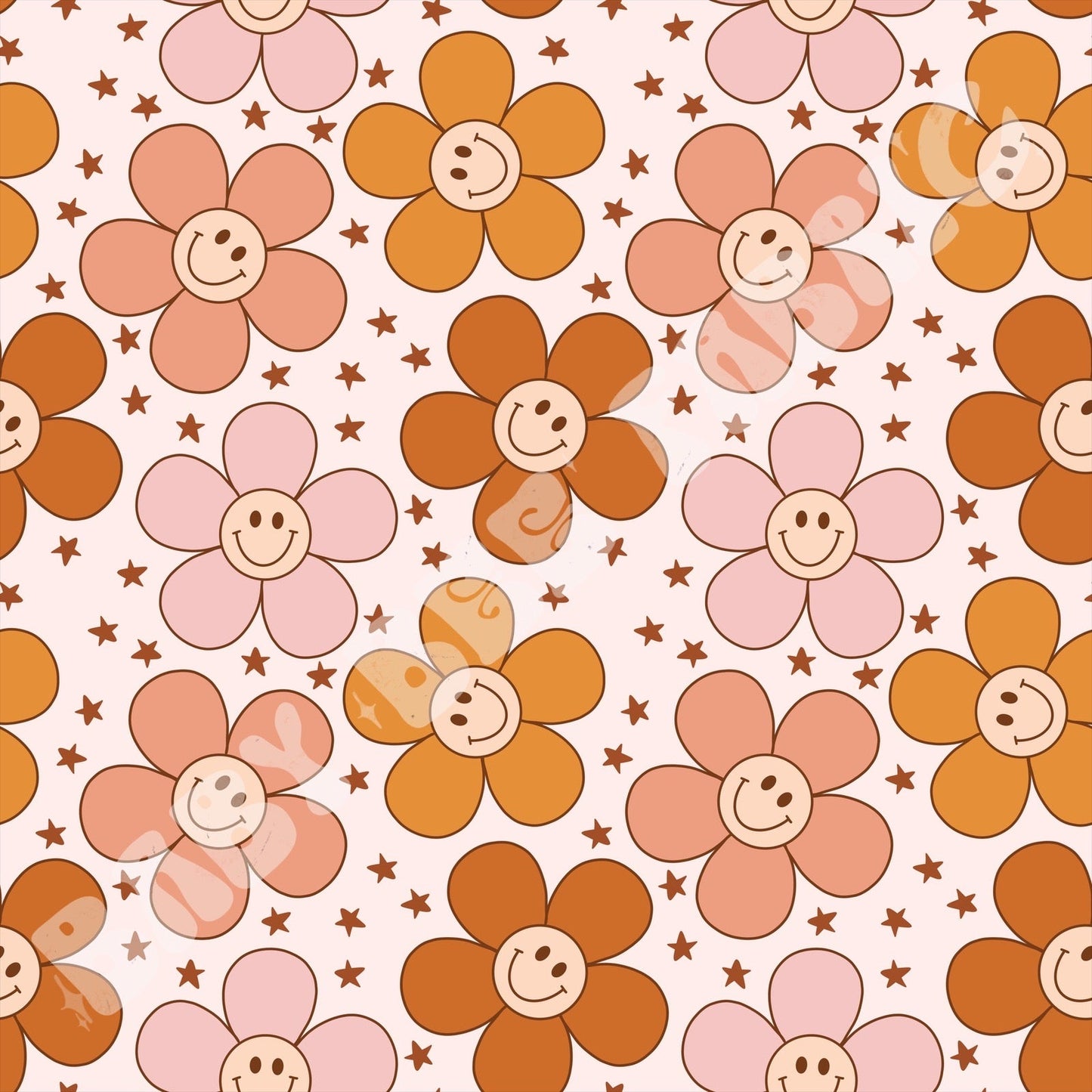 Boho Daisy Smileys Tan