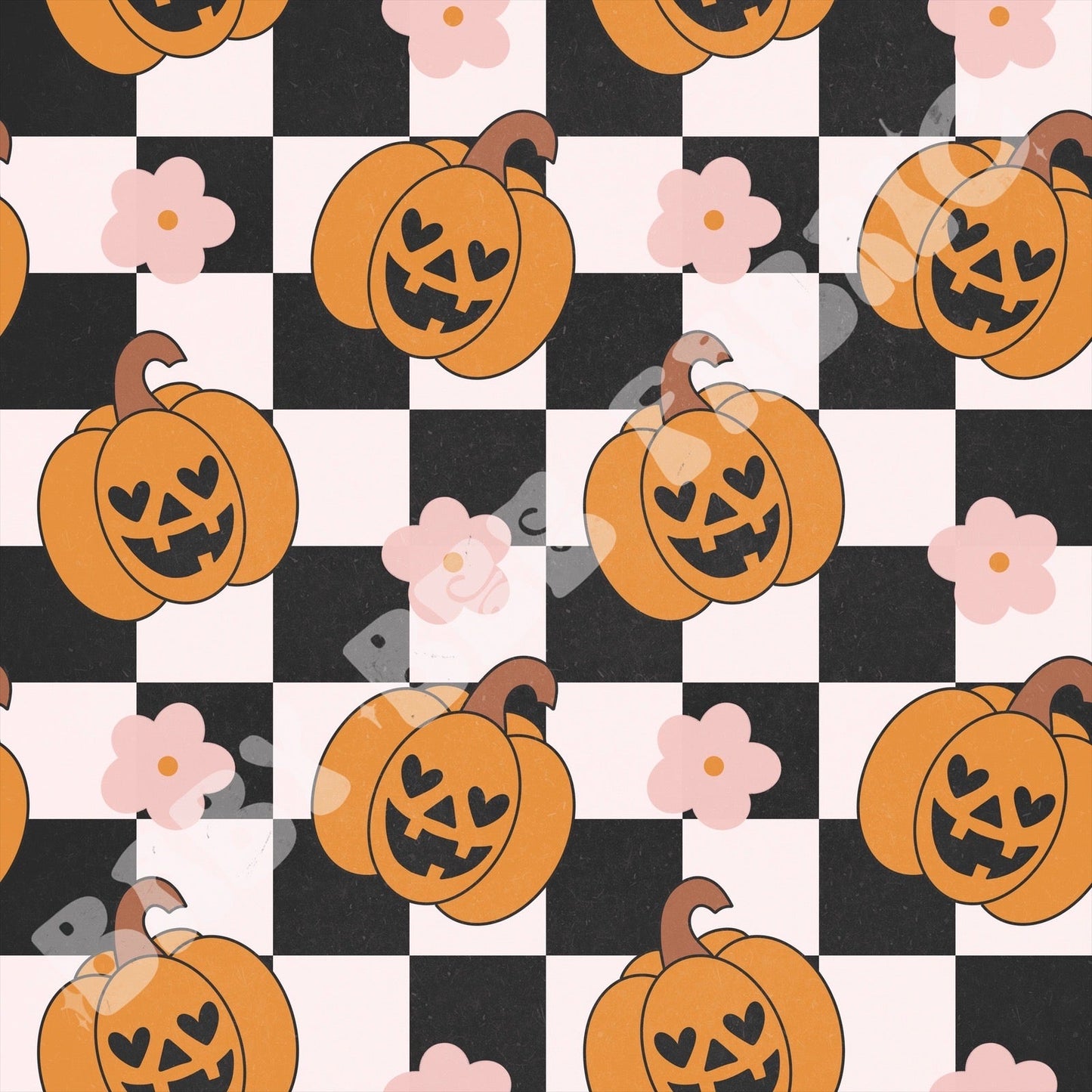 Checkered Jack O Lantern Floral