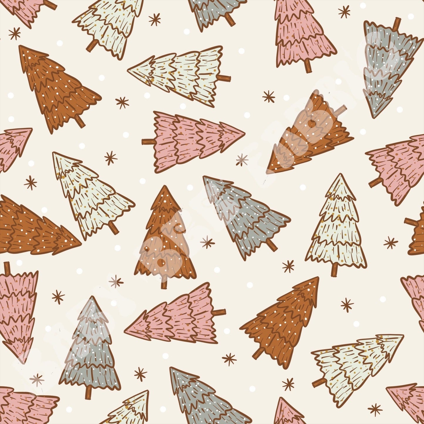 Muted Boho Christmas Trees