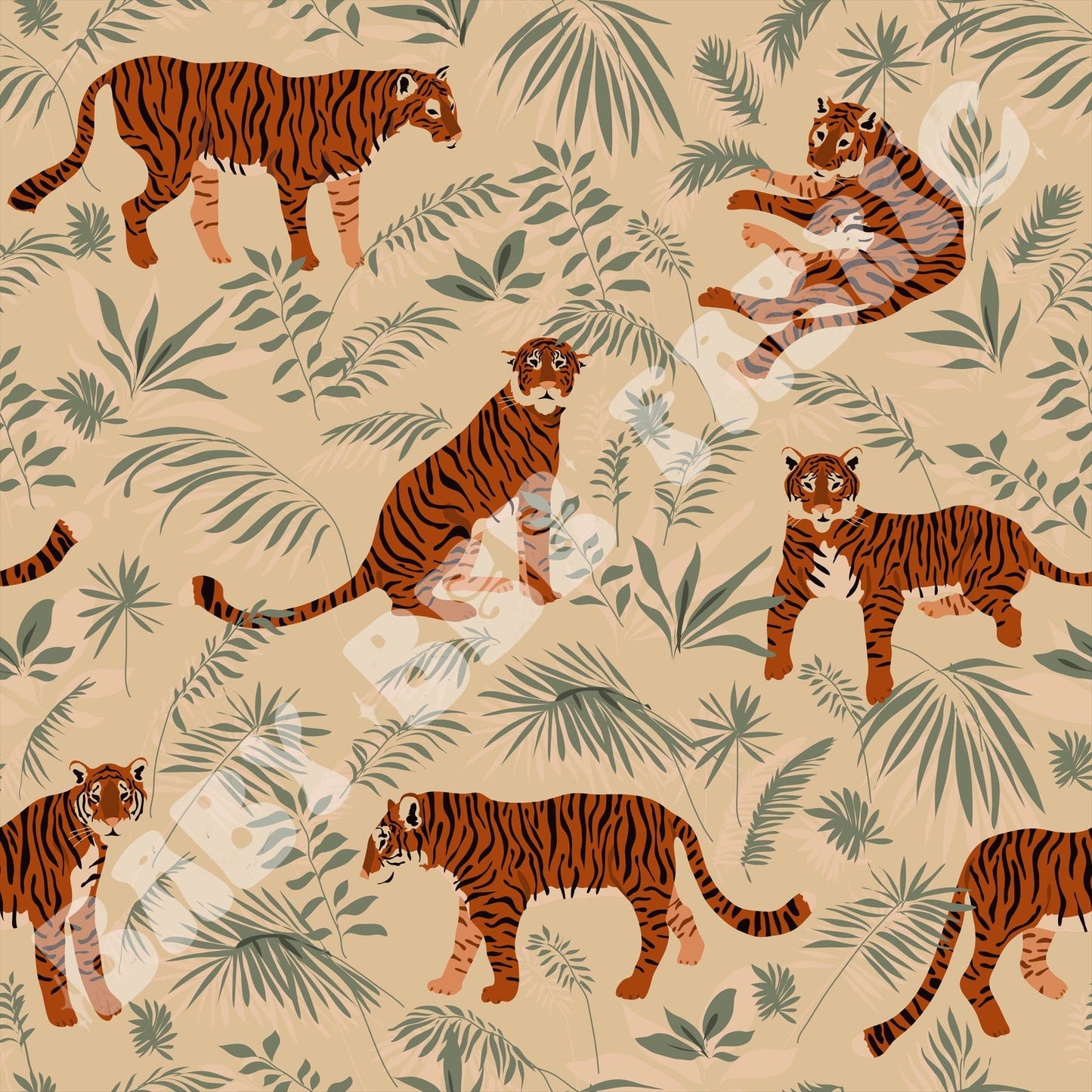 Cream Greenery Tigers