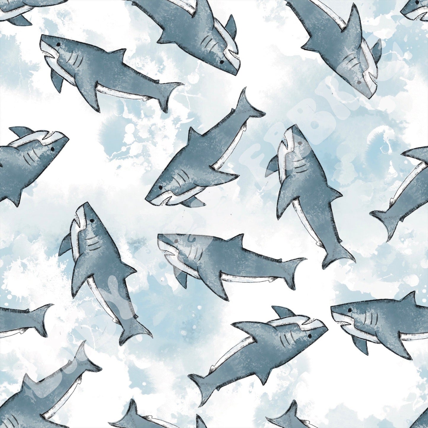 Watercolor Sharks