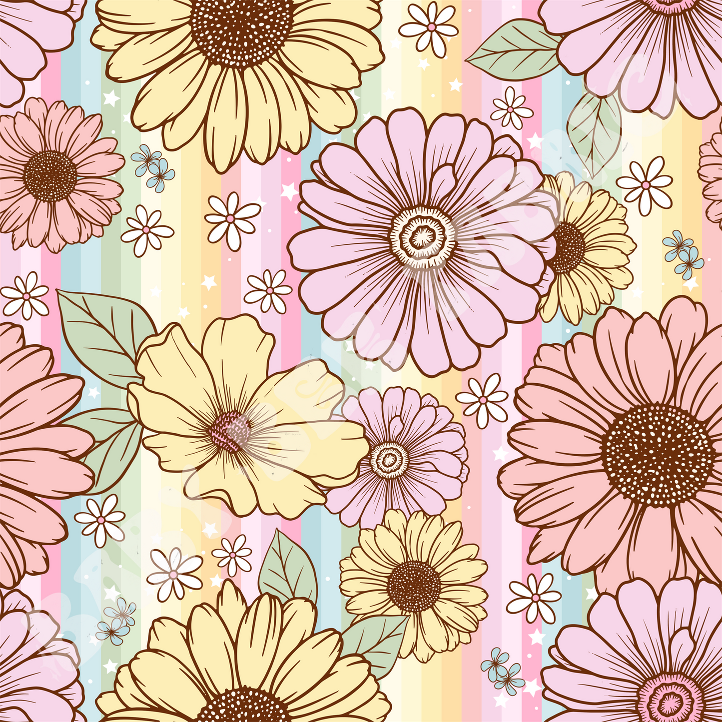 Pastel Floral Stripes