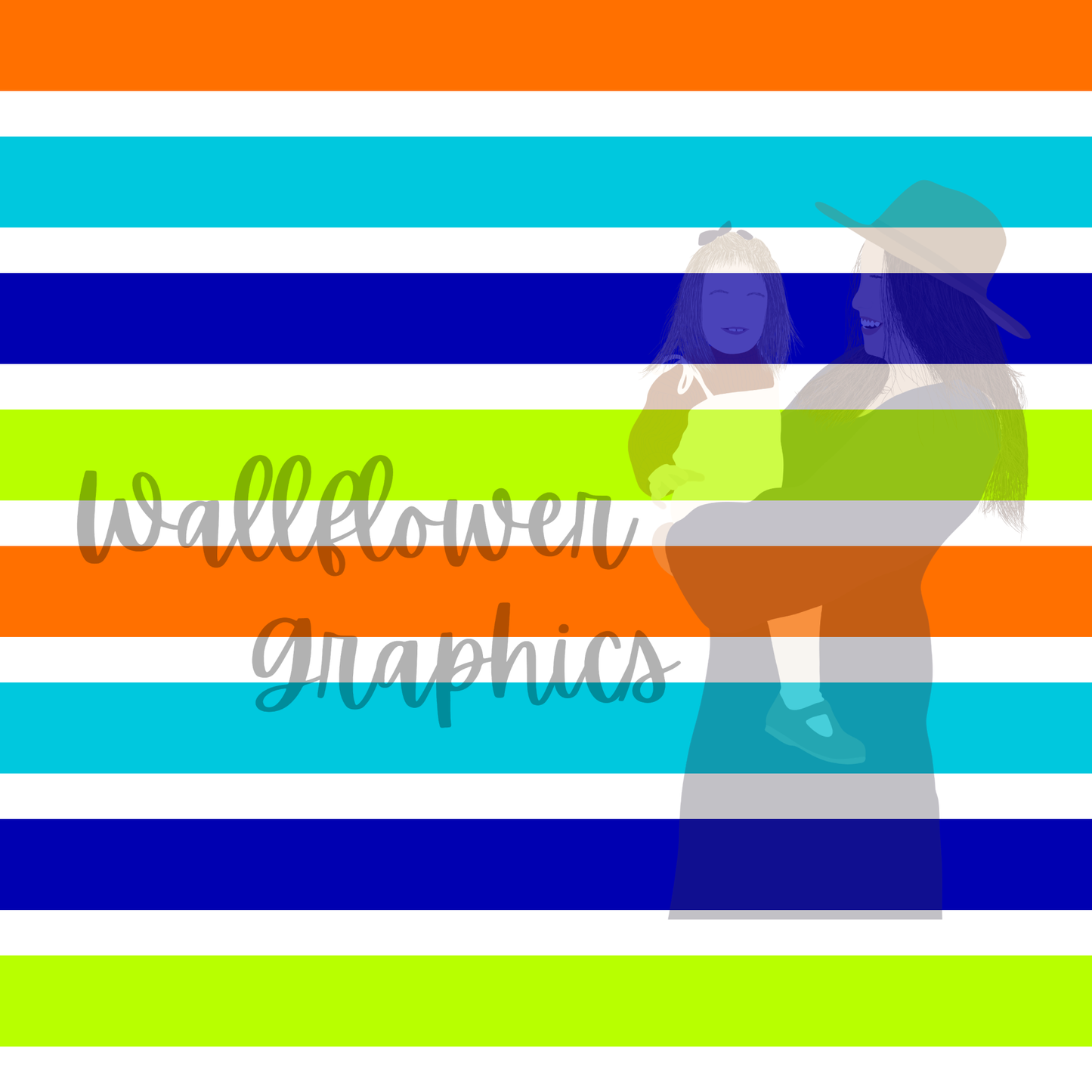 Orange-Blue-Green Stripes