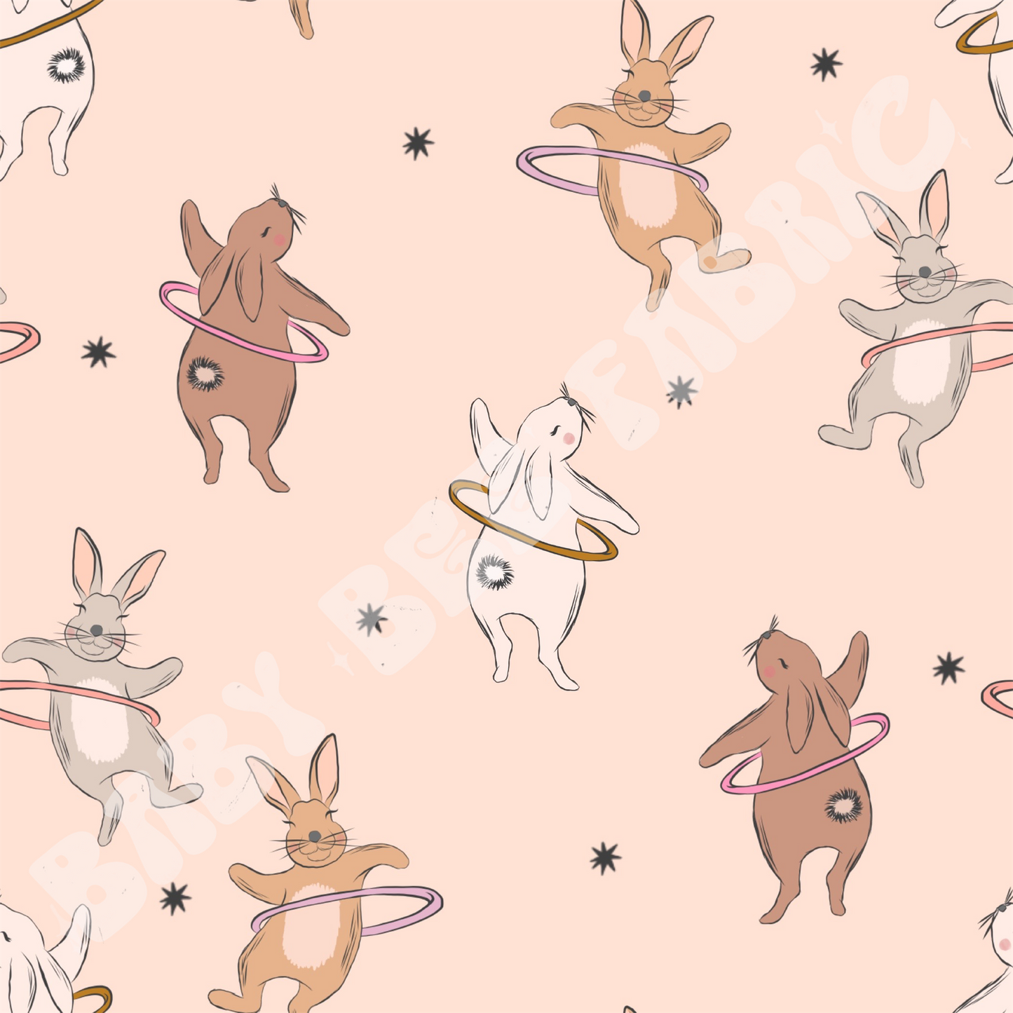 Bunnies Hooping In Pink