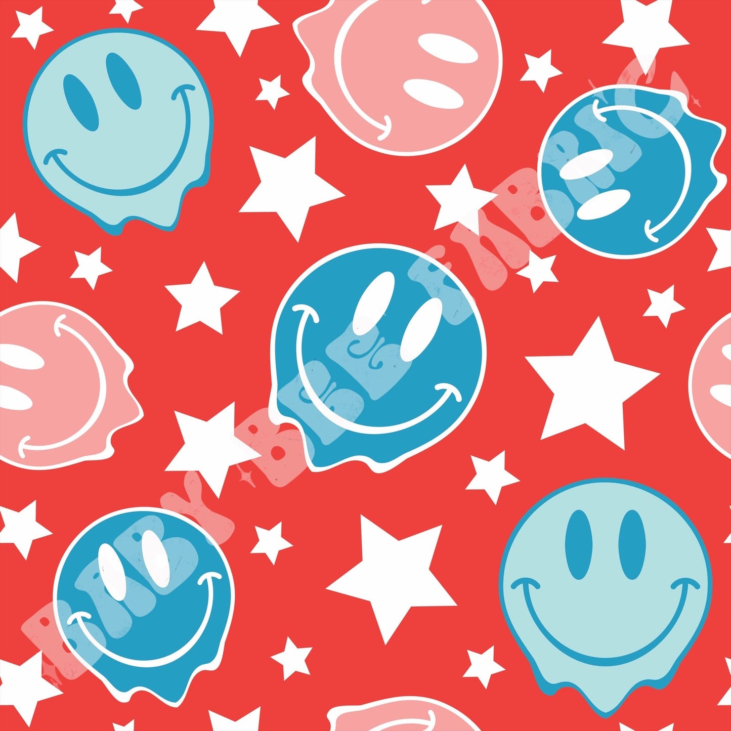 Red white and blue smileys